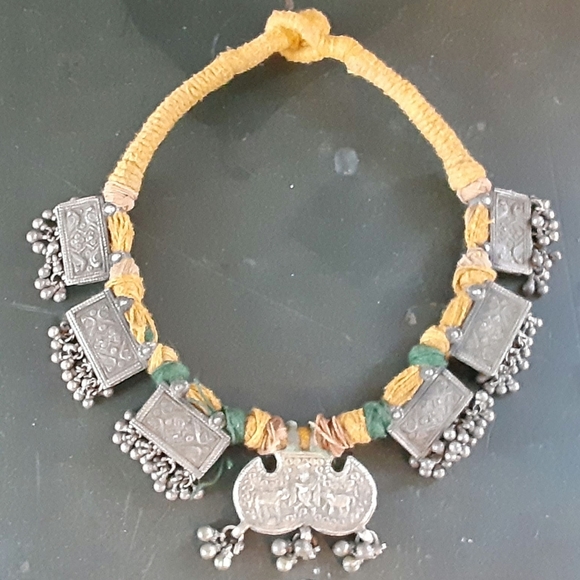 Vintage Silver Tribal Kuchi Marrakesh Necklace with Silver Bells - Picture 2 of 12